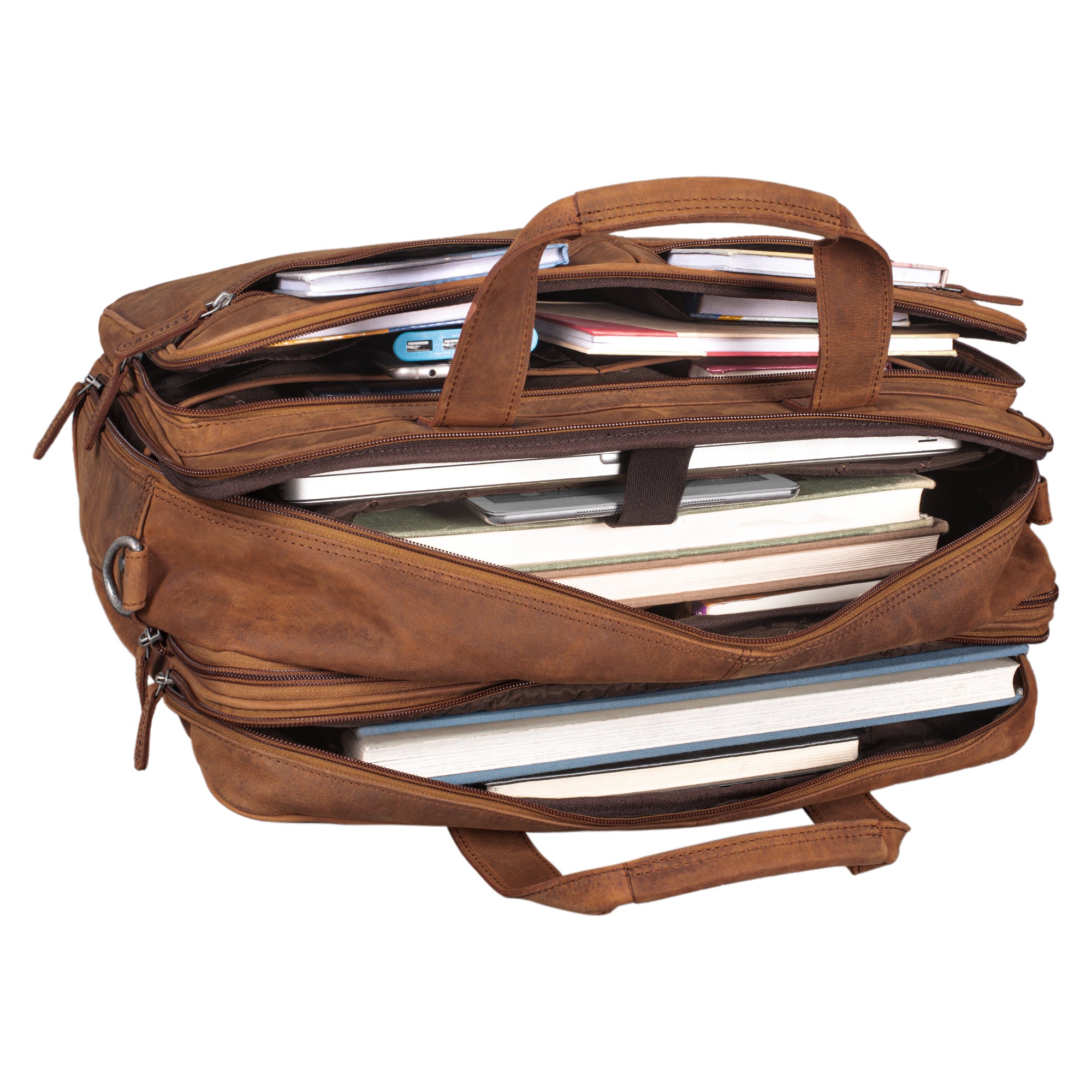 XL Ledertasche Umhängetasche Frauen braun