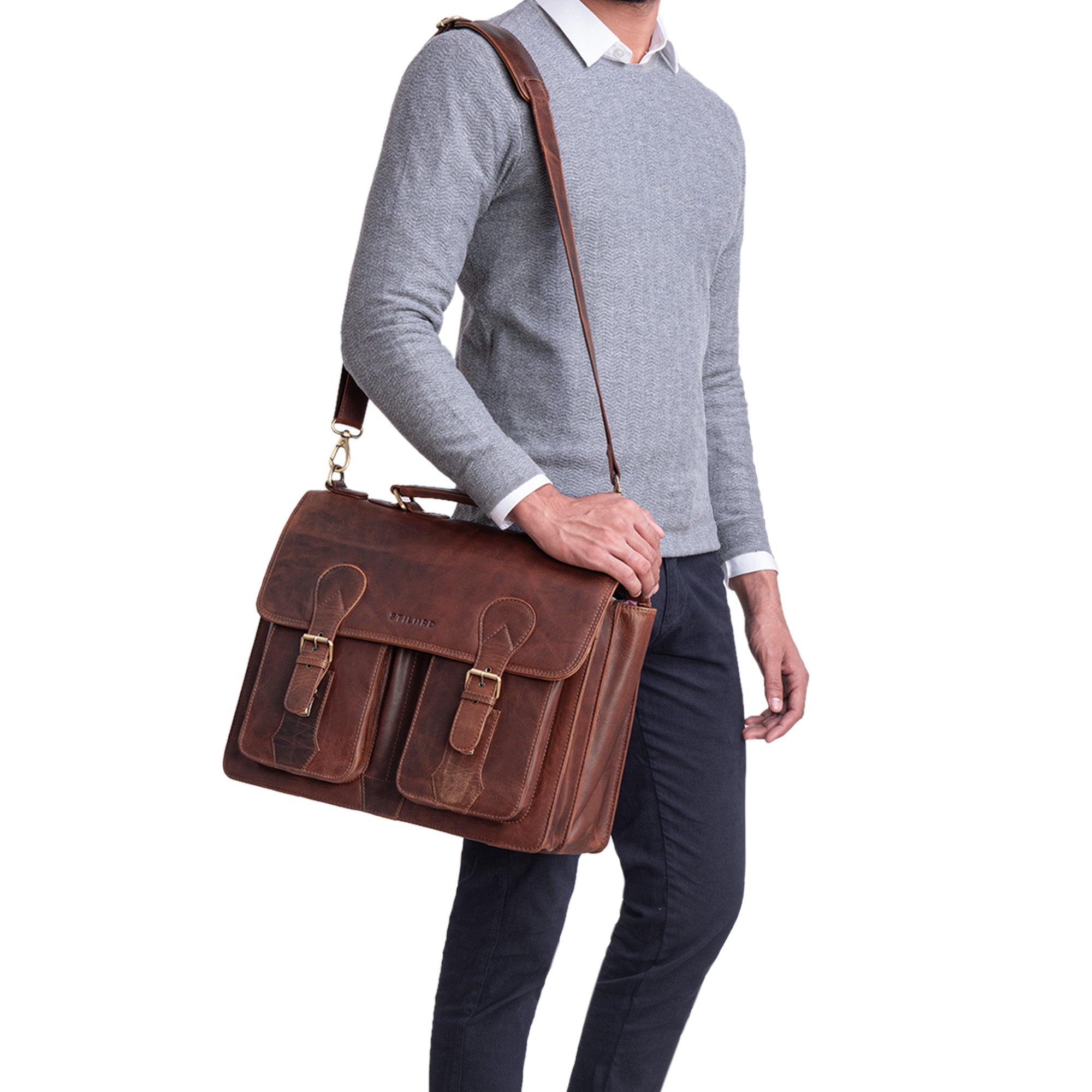 Bürotasche Leder Braun