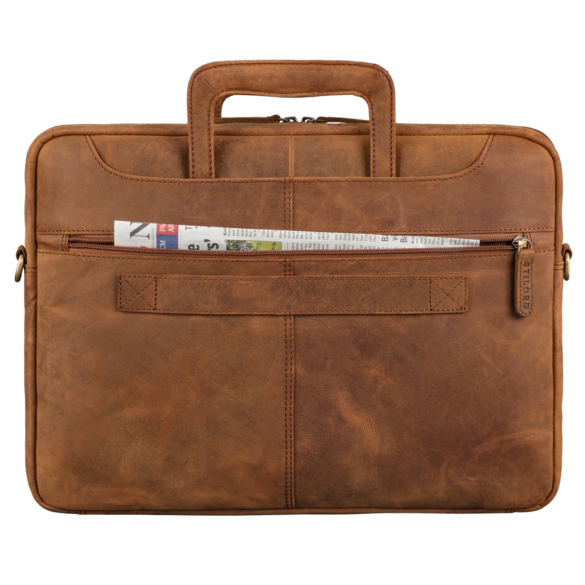 Herren Arbeitstasche Leder Braun