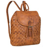 "Camilla" Kleiner Lederrucksack Damen im Boho-Look geflochten
