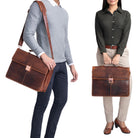 Braune Herren Leder Vintage Aktentasche