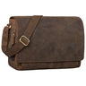 "Tom" Vintage Leder Umhängetasche mit 15 Zoll Laptopfach für Damen und Herren