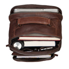 Schulrucksack Leder Braun 