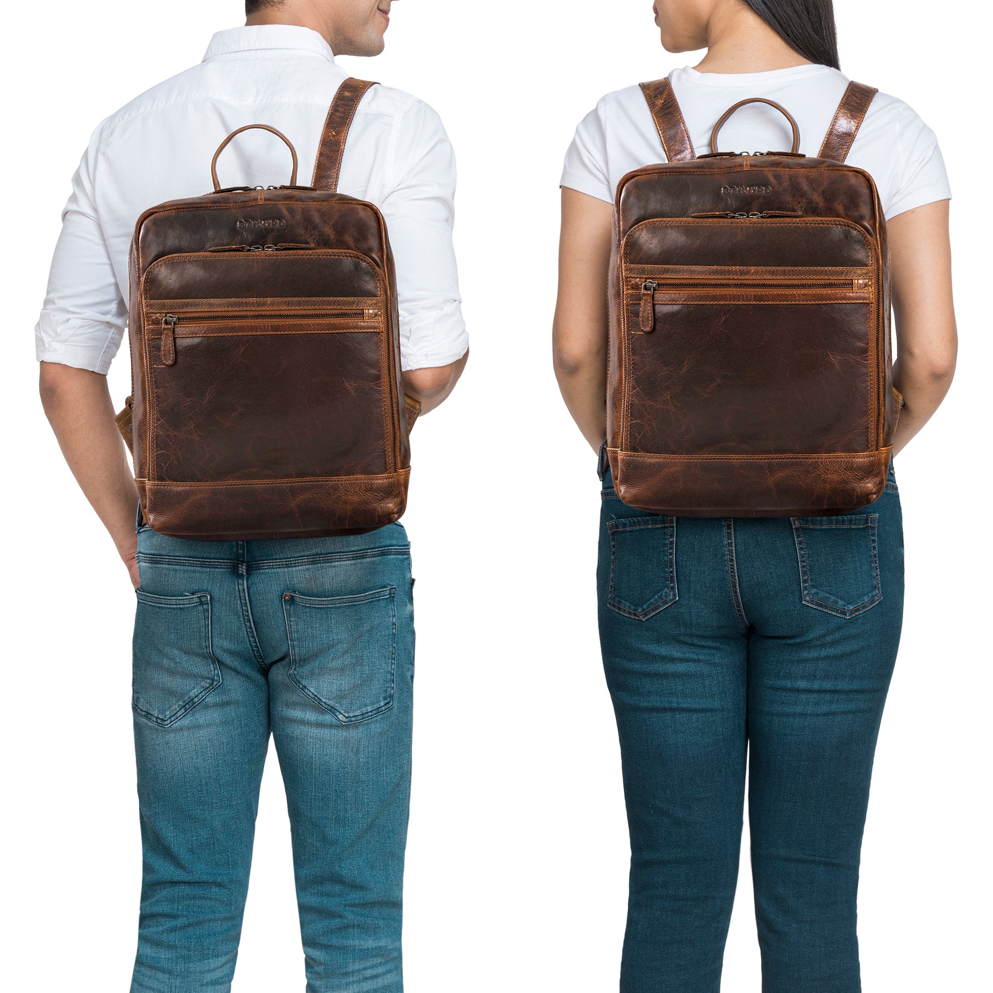 Retro Rucksack in braun für Damen und Herren 
