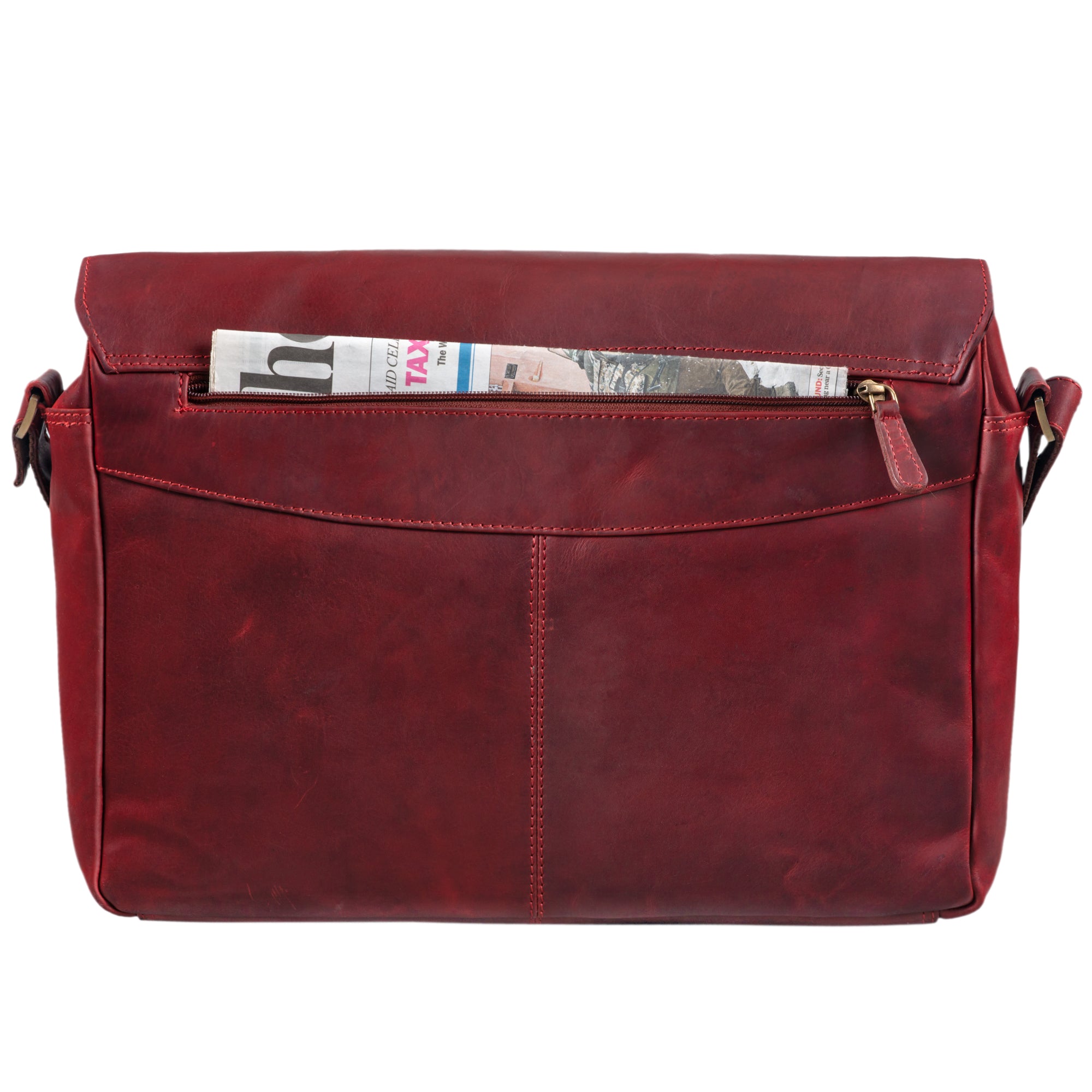 Aktentasche rot Leder