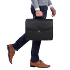 Große klassische Ledertasche Herren schwarz