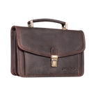 Leder Clutch mit Henkel braun