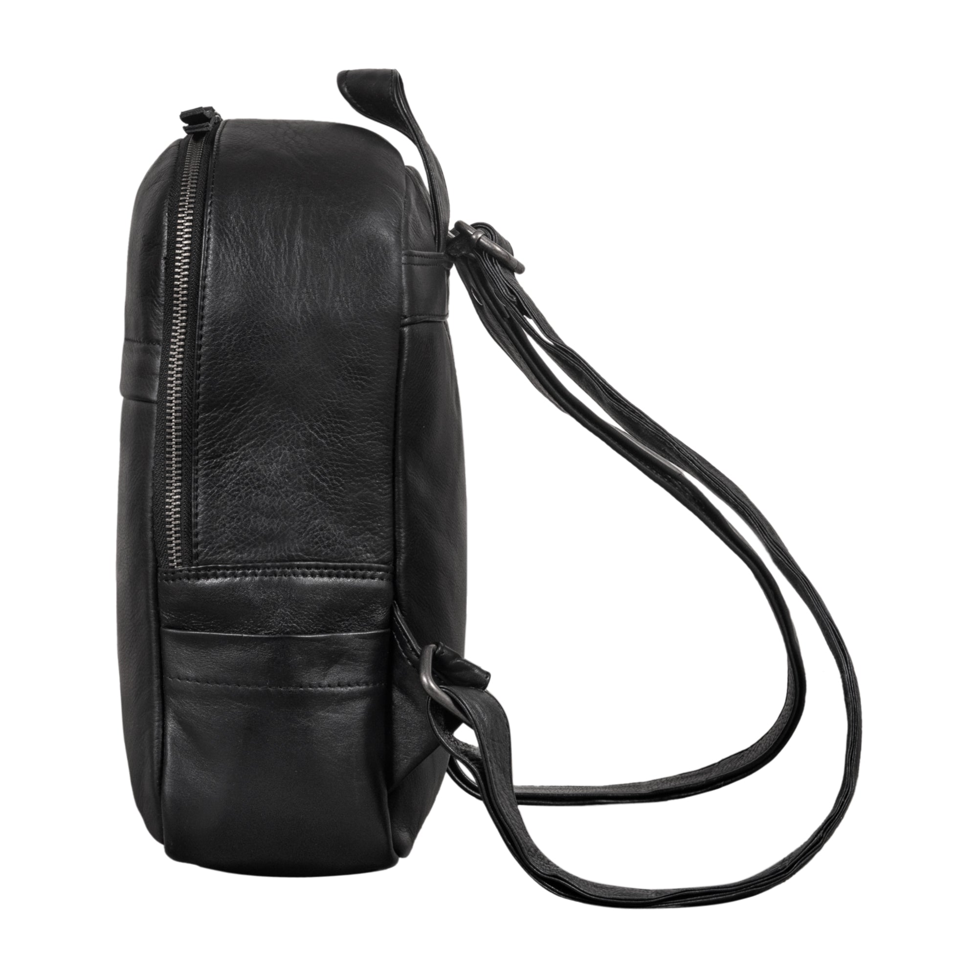 Lederrucksack klein schwarz