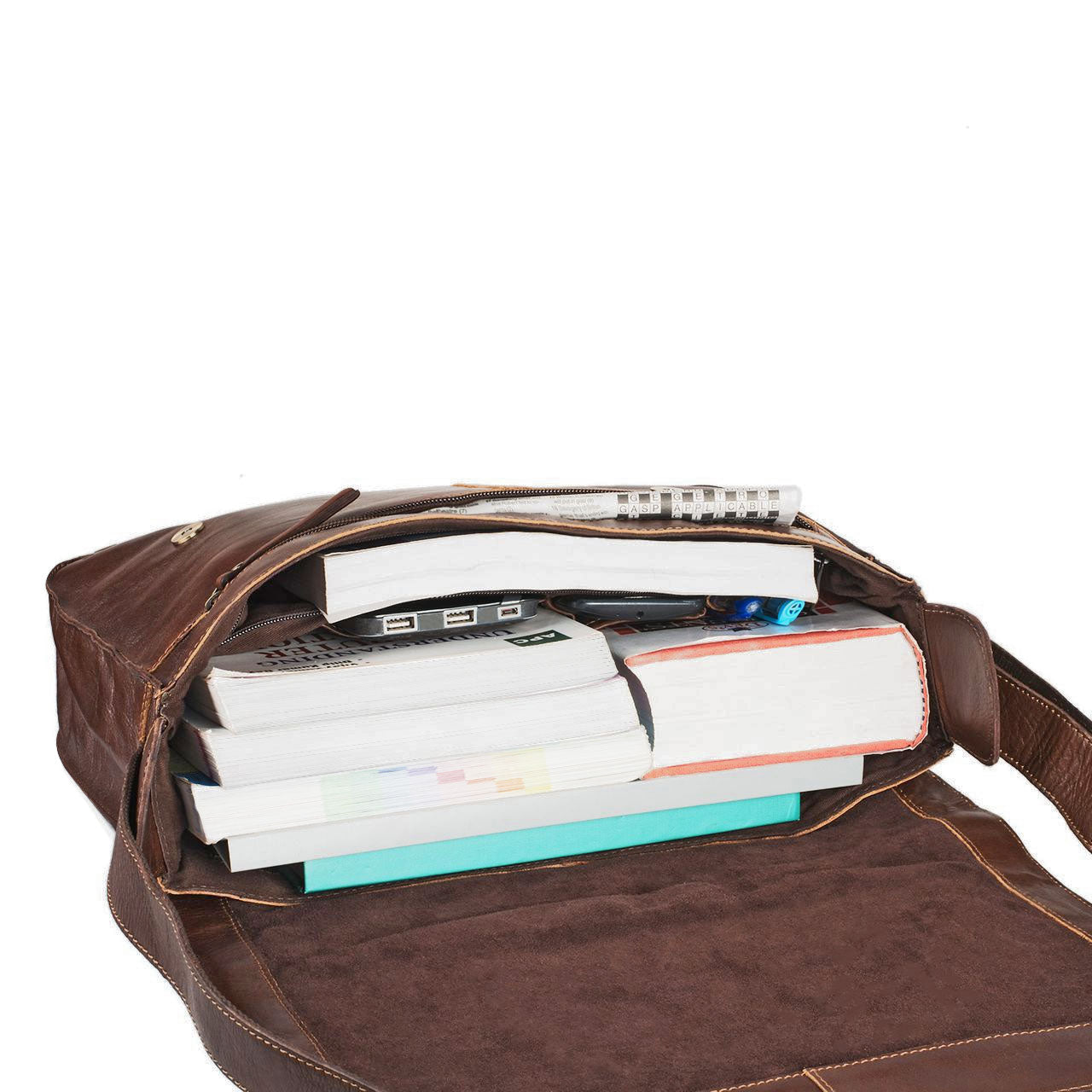 große Leder Dokumententasche Büro Uni A4