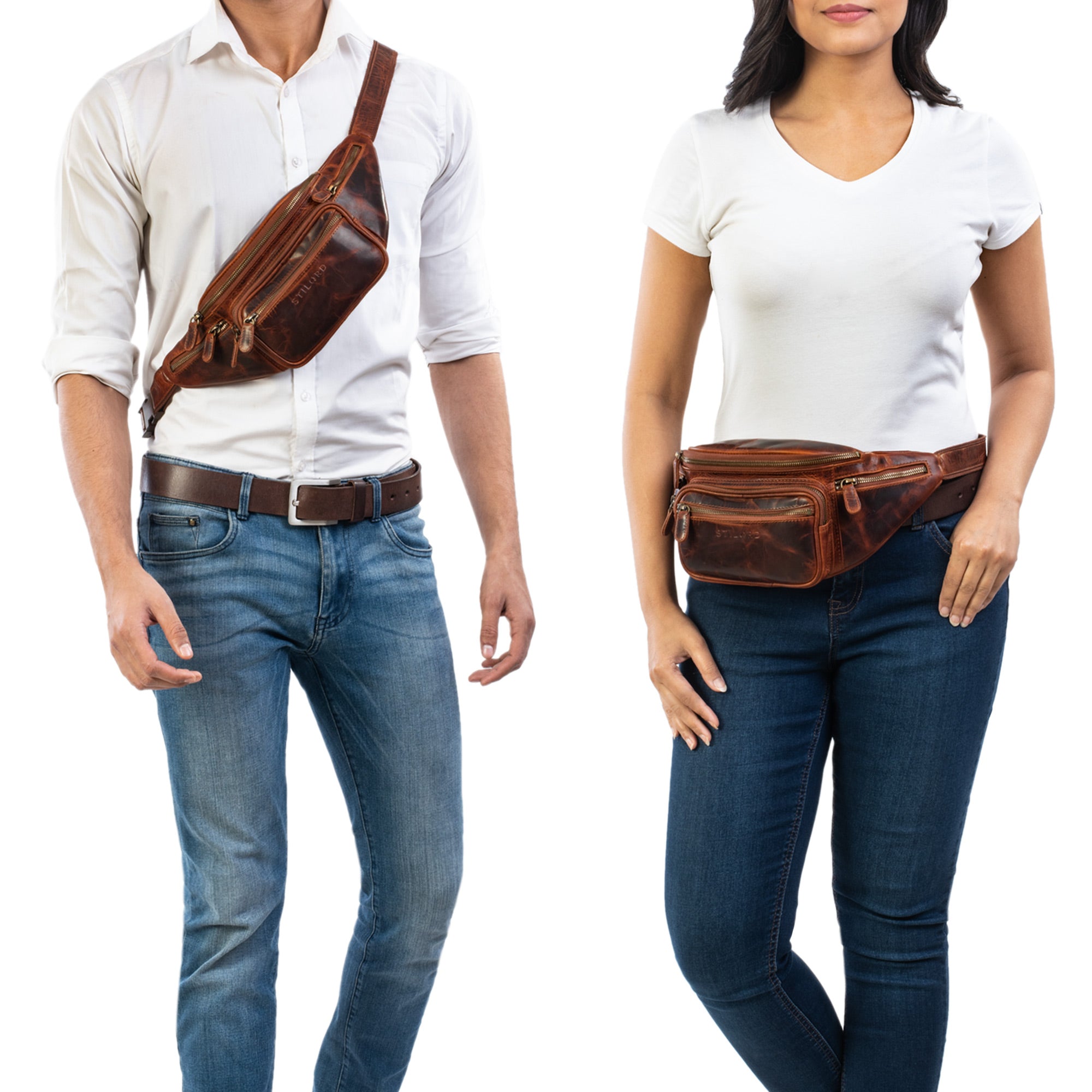 Unisex Lederbauchtasche 