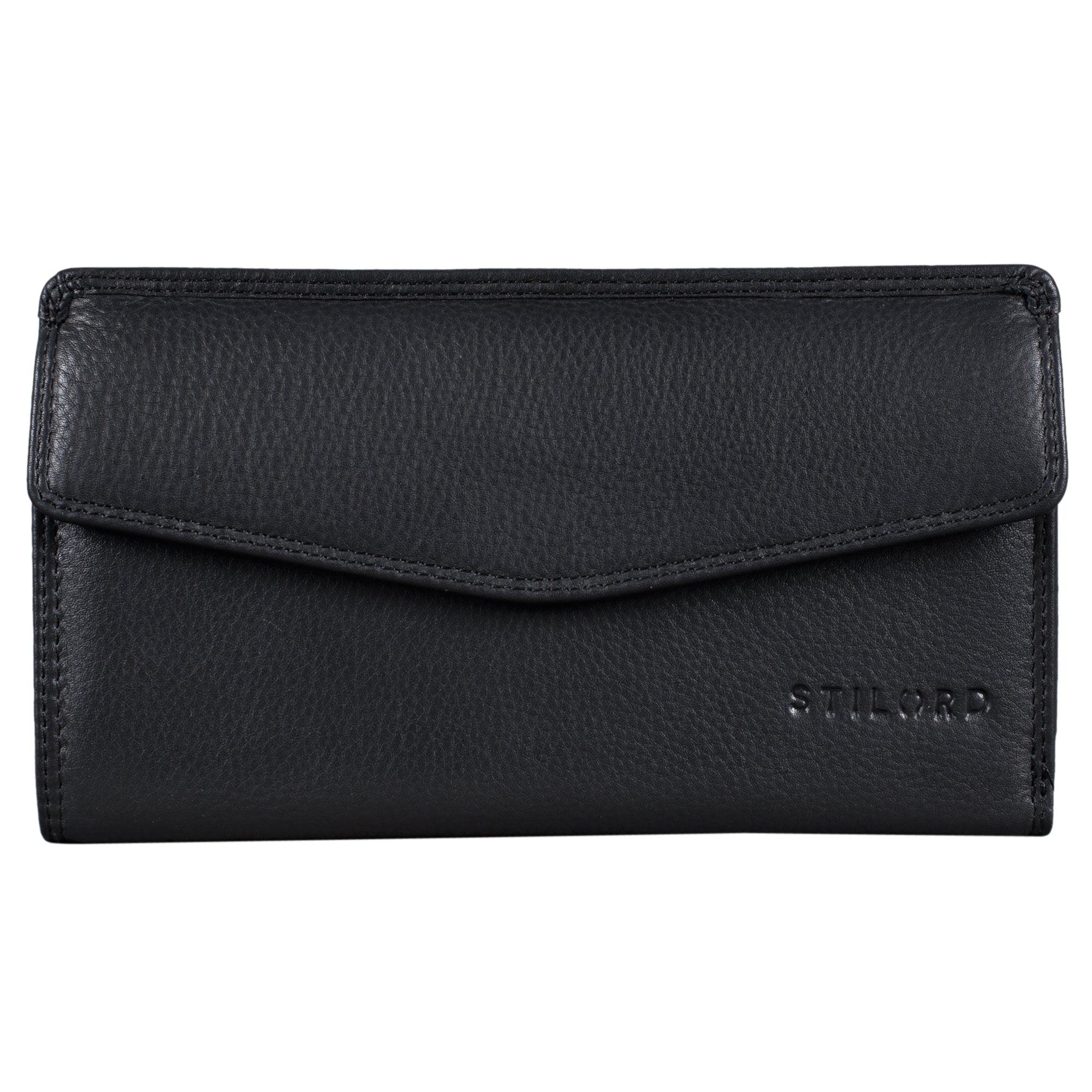 Schwarze Ledergeldbörse Damen RFID Blocker
