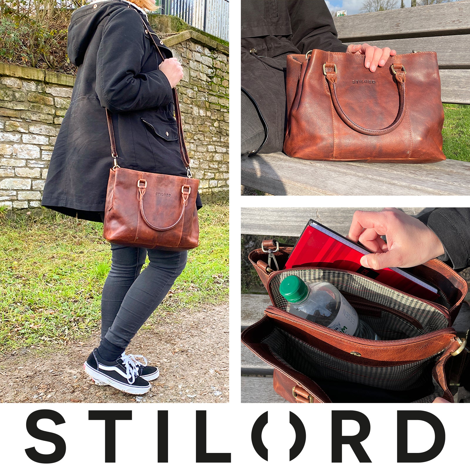 Handtasche Damen Echtleder braun