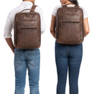 Dunkelbrauner Echtleder Rucksack Unisex