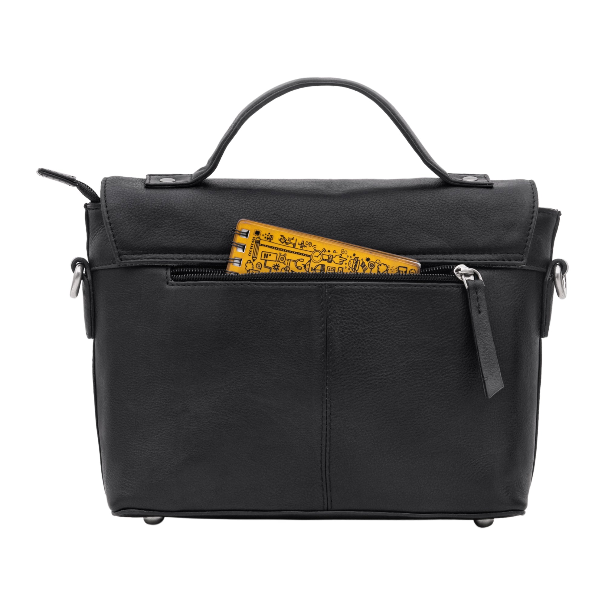 Moderne Handtasche Leder schwarz