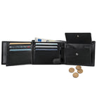 Ledergeldbörse schwarz elegant Rindsleder