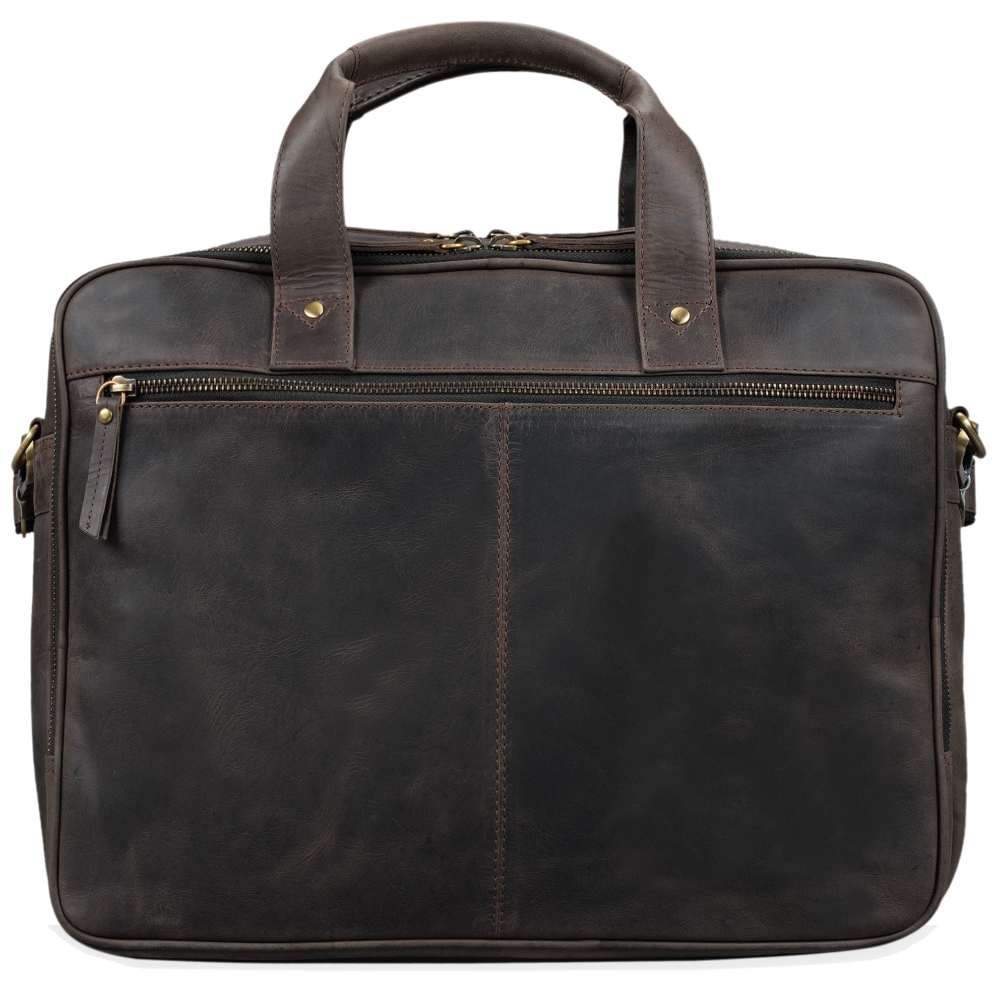 Große Leder Schultertasche dunkelbraun