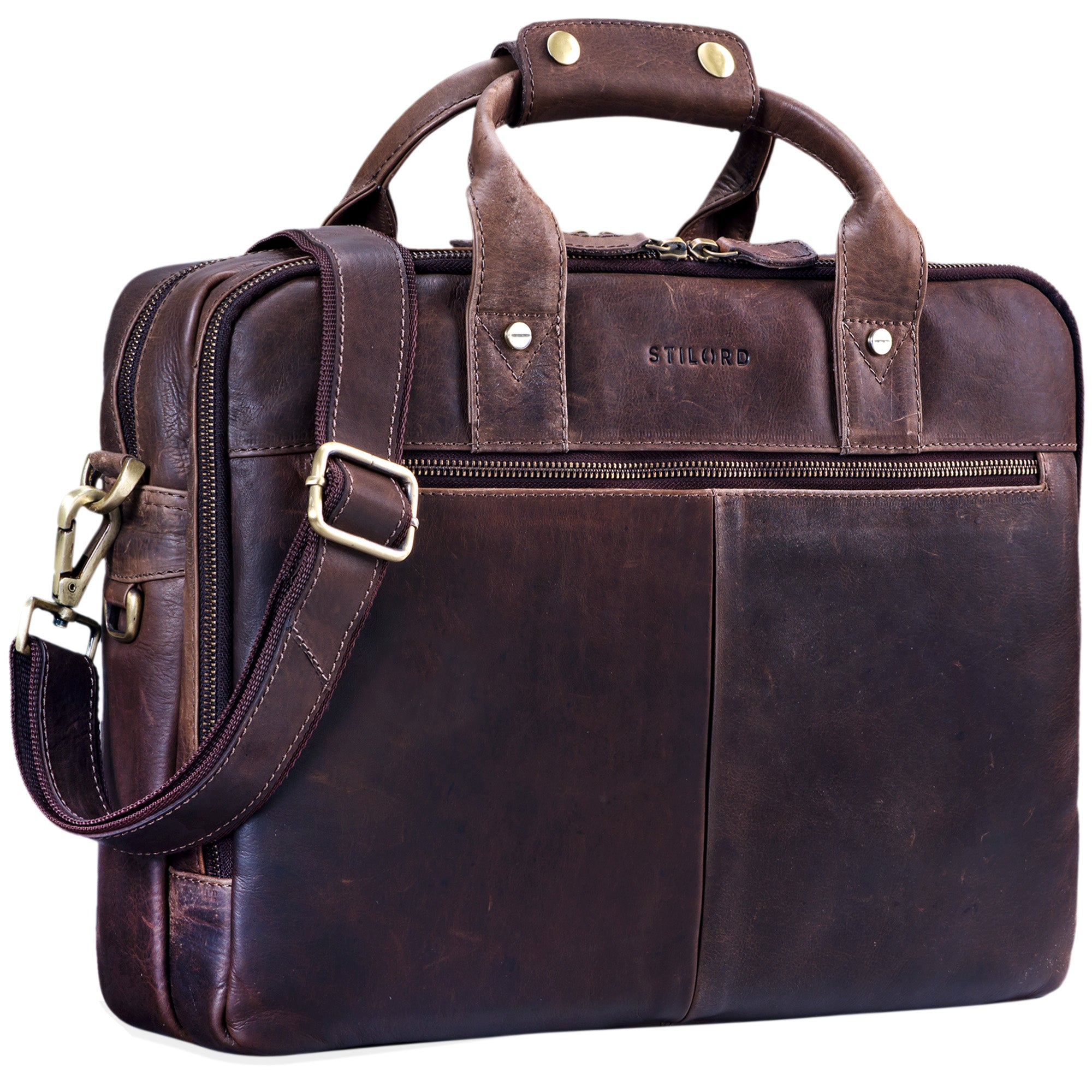 Große Vintage Leder Aktentasche