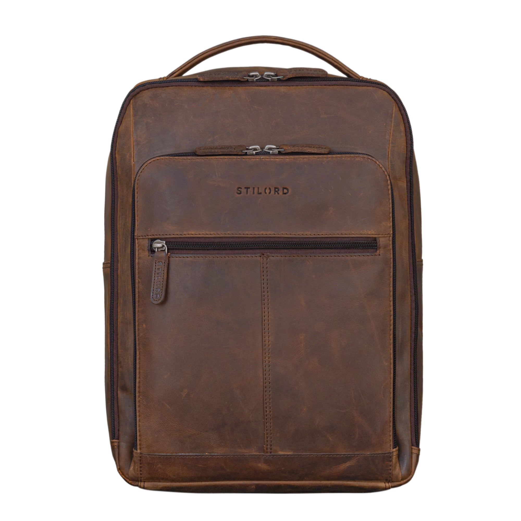 Lederrucksack Groß dunkelbraun