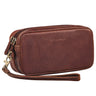"Tiber" Moderne Handgelenktasche Herren Leder mit Doppelkammer