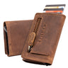 "Roy" Leder Mini Slim Wallet Herren mit Münzfach RFID Schutz Pop Up