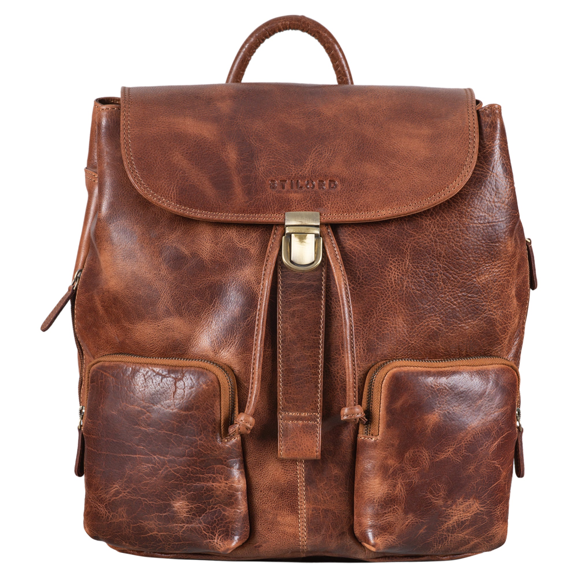 Damen Rucksack elegant Leder braun