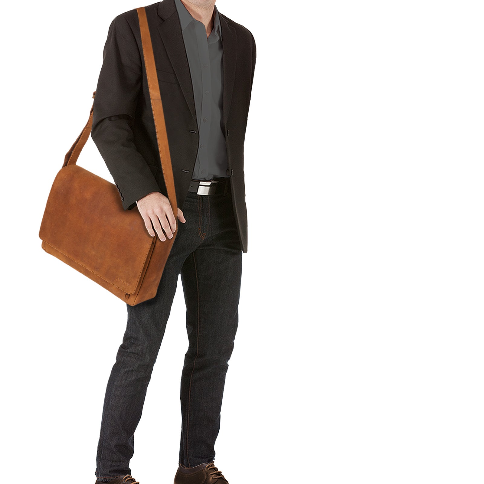 Ledertasche 15.6 Zoll Laptopfach
