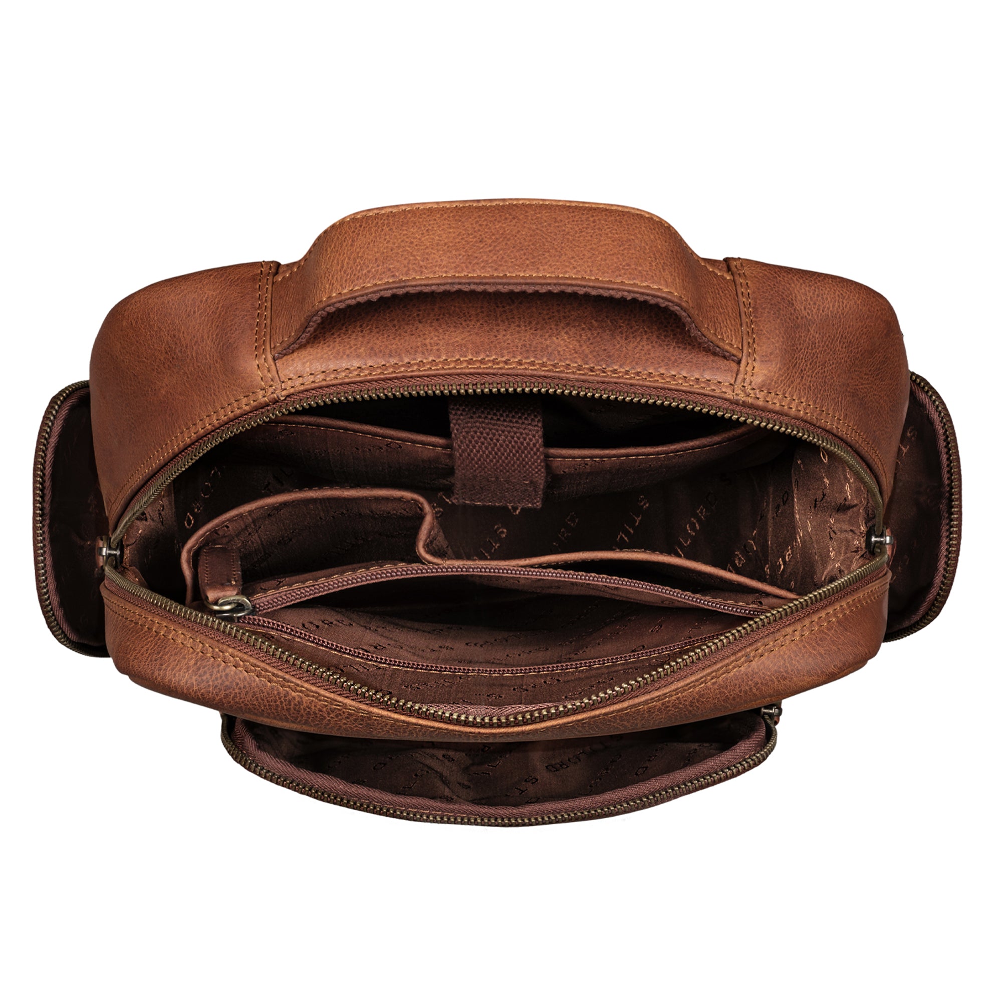 Leder Rucksack cognac Herren