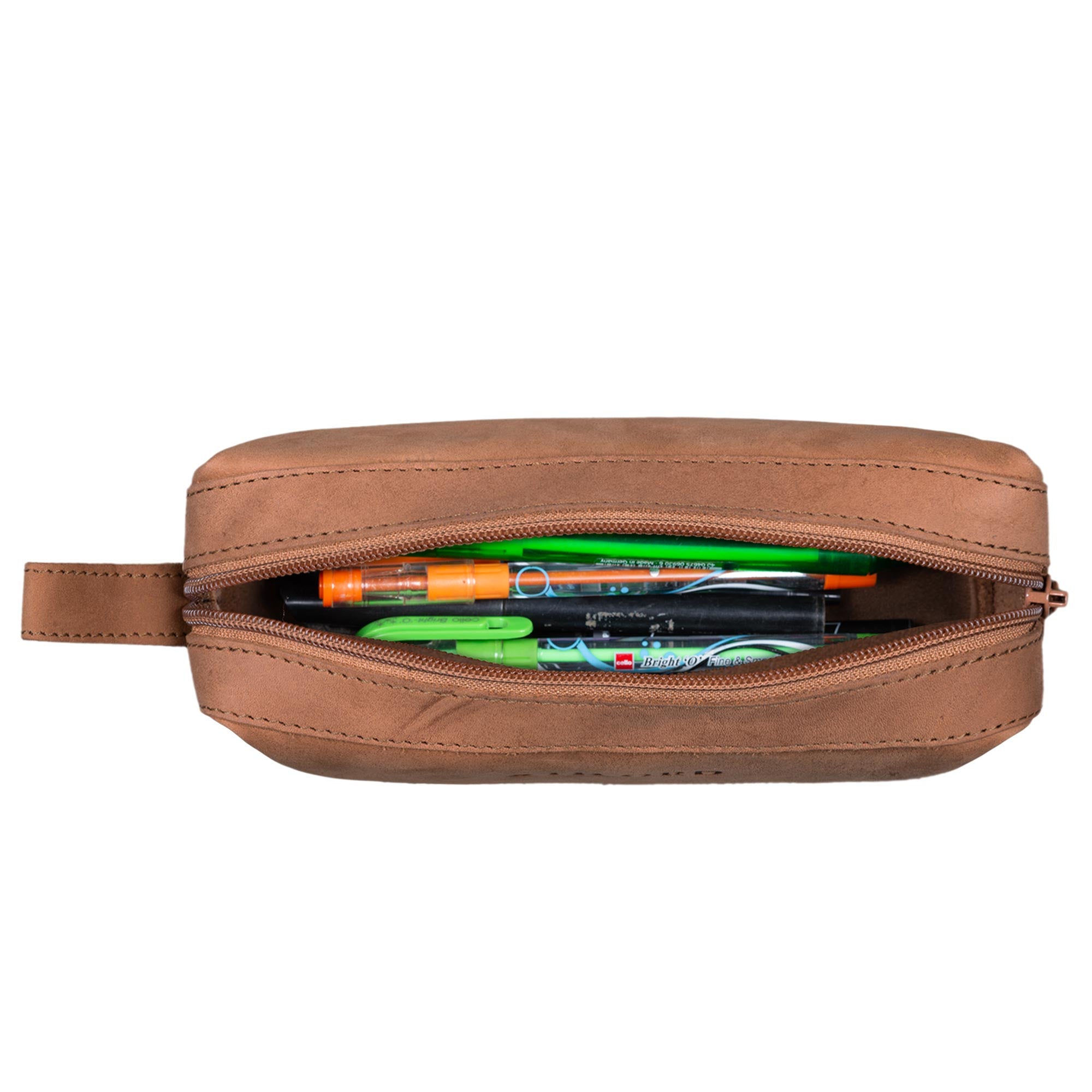 Leder Schreibmappe cognac