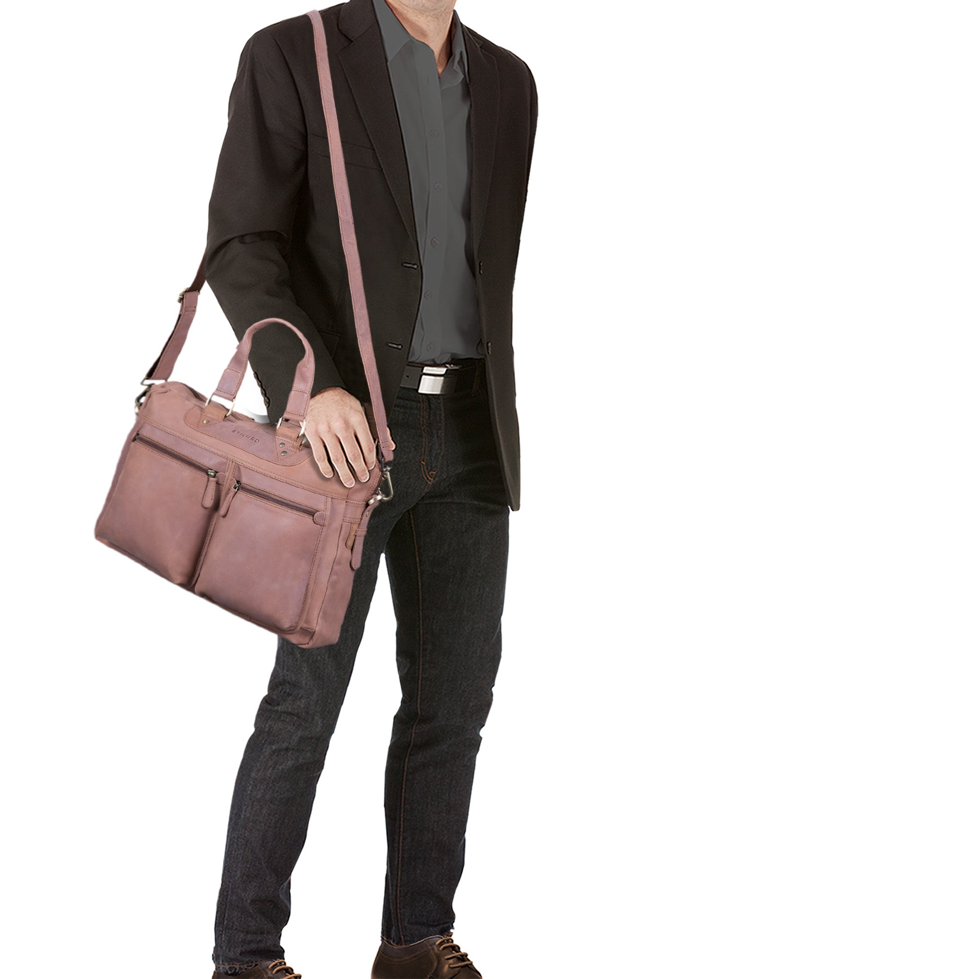 Schultertasche Business Leder