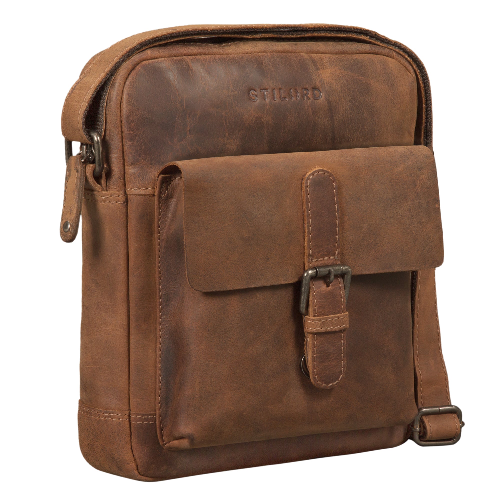 Kleine Handtasche Leder Vintage braun