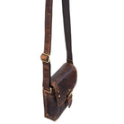 Braune Vintage Leder Messenger Bag