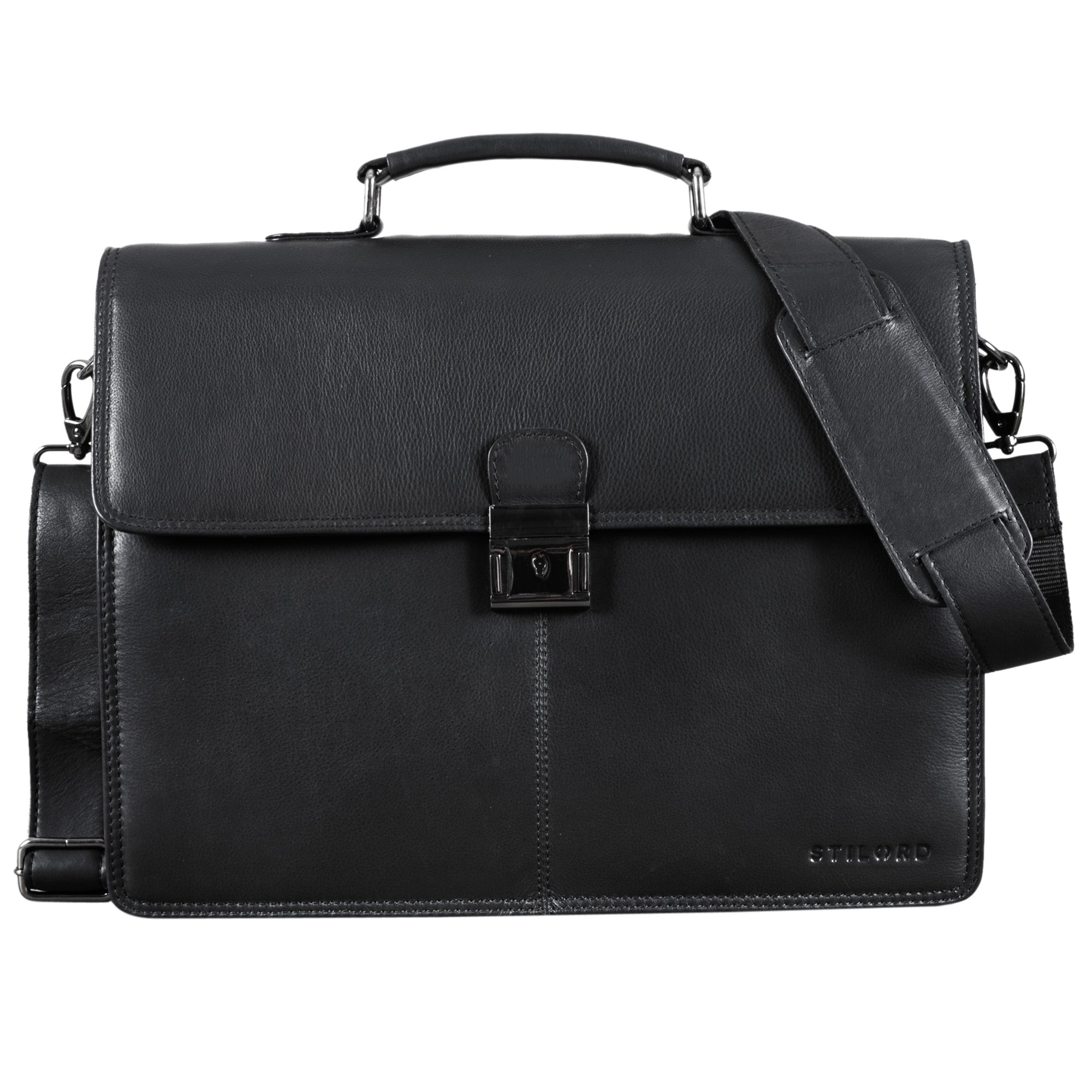 Schwarze Aktentasche Leder Herren
