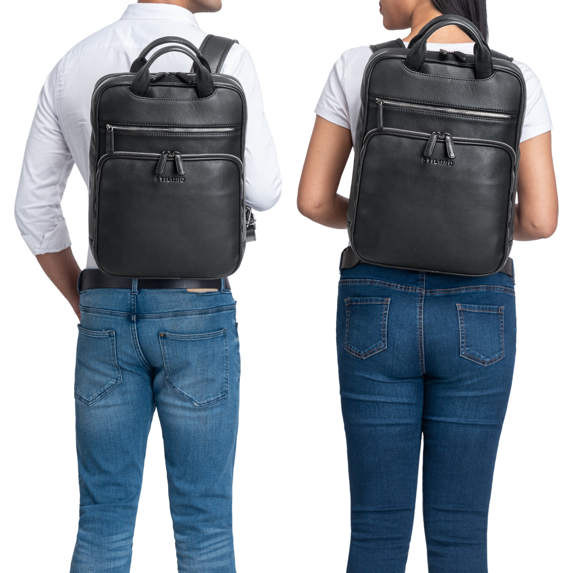 Vintage Lederrucksack schwarz