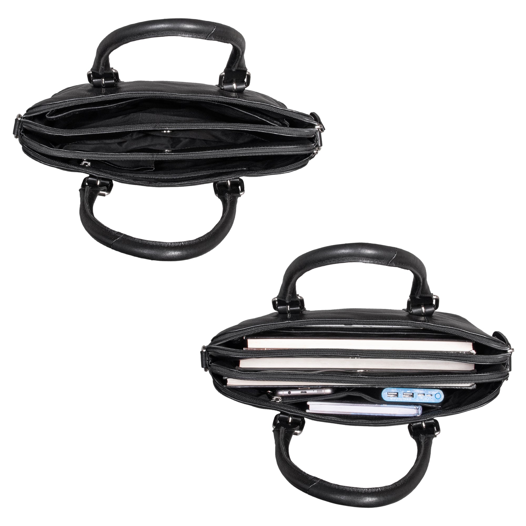 Henkeltasche Schwarz Damen Leder