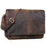 "Alex" Vintage Ledertasche Männer Frauen Businesstasche zum Umhängen 15,6 Zoll