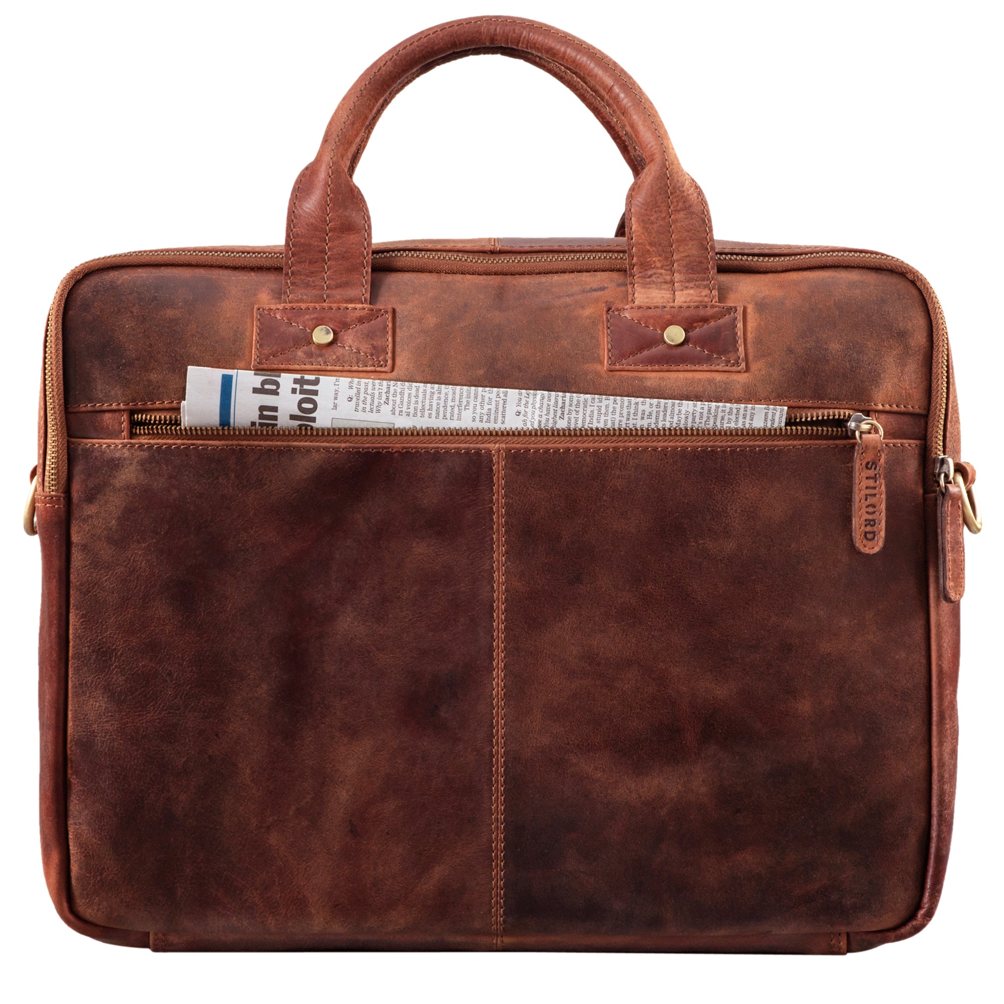 Braune Arbeitstasche aus Vintage Leder