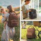 Echtleder Mutti Rucksack dunkelbraun