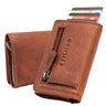 "Roy" Leder Mini Slim Wallet Herren mit Münzfach RFID Schutz Pop Up