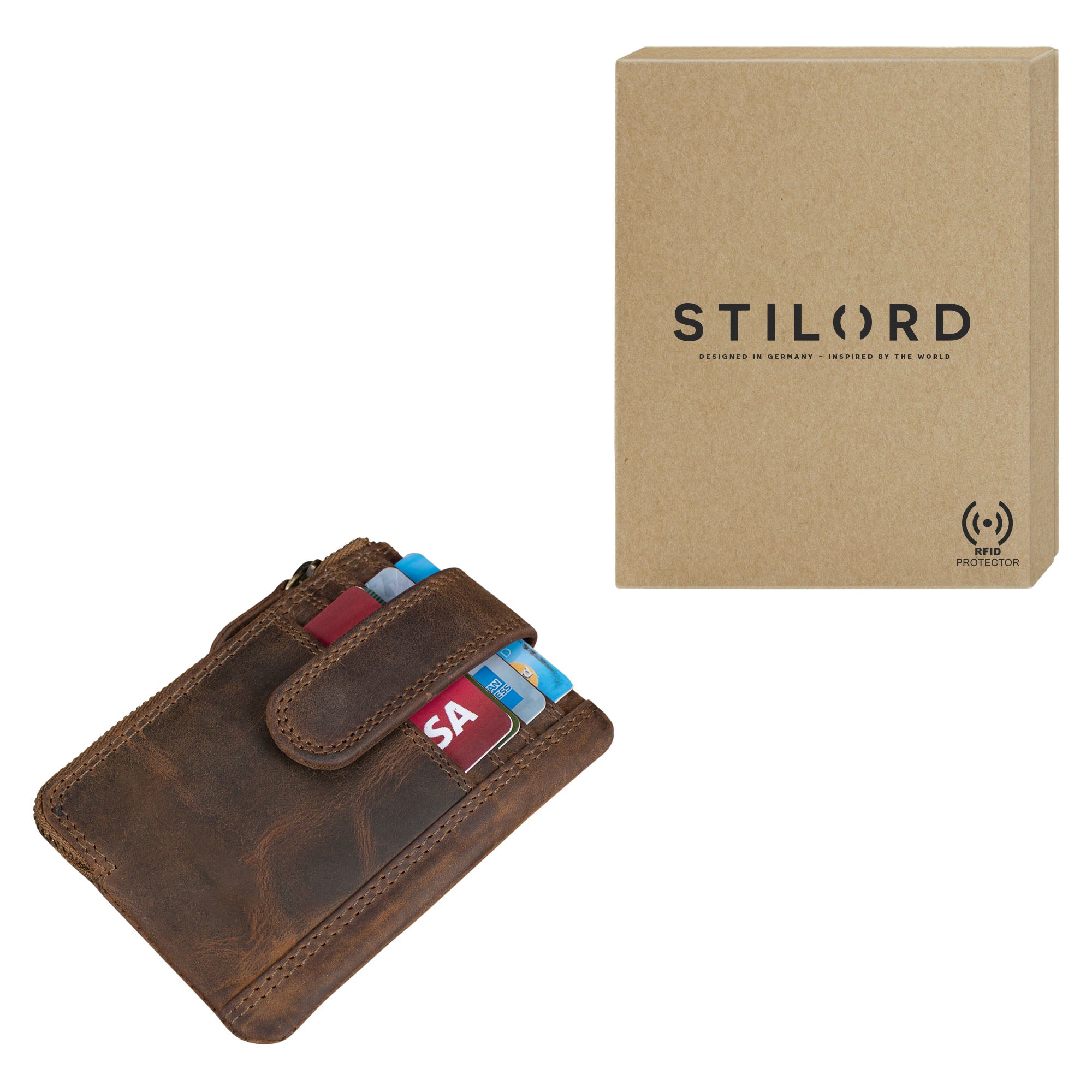 Ledergeldbörse Herren Damen braun