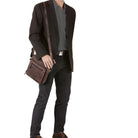 kleine handtasche herren echtleder braun