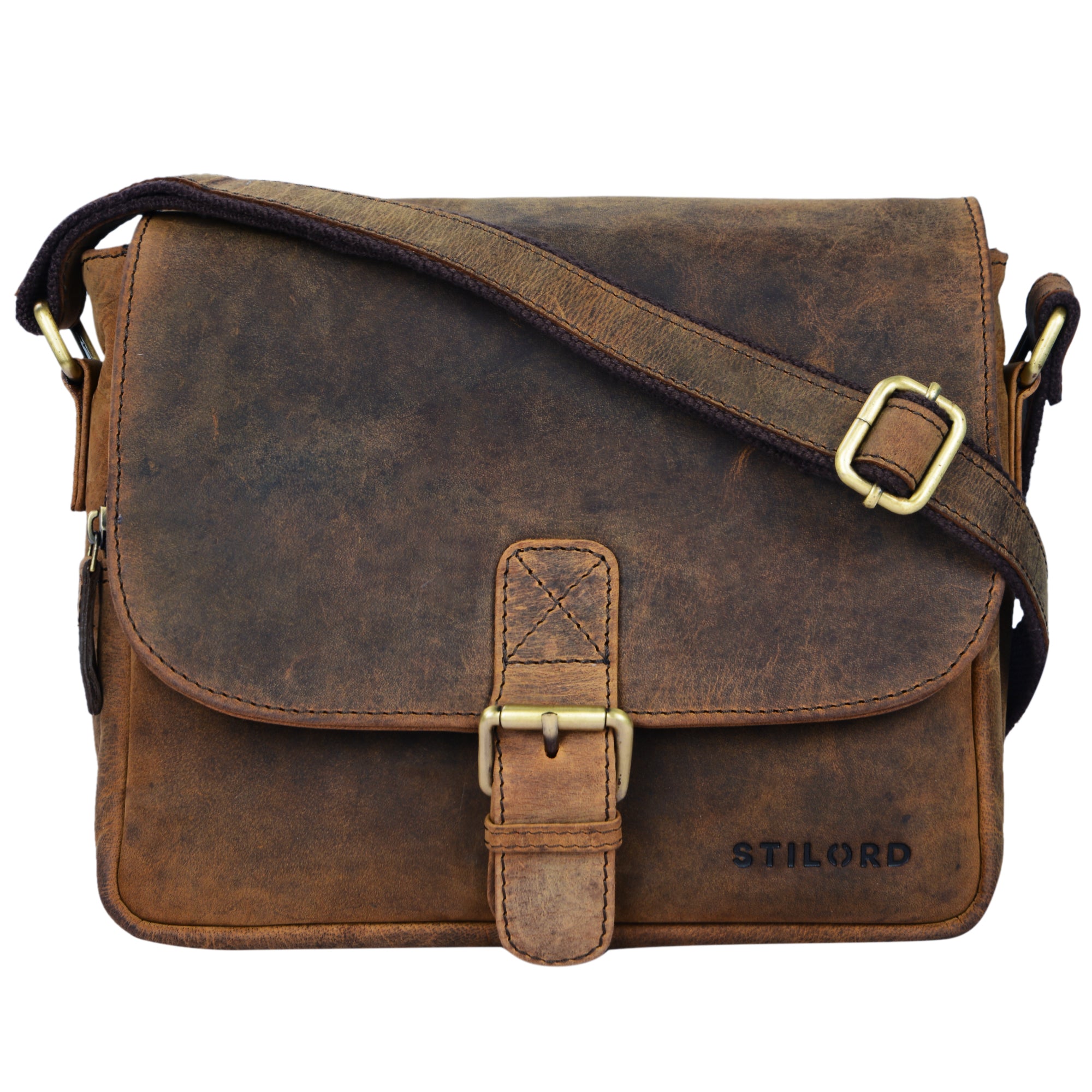 Leder Schultertasche Vintage braun