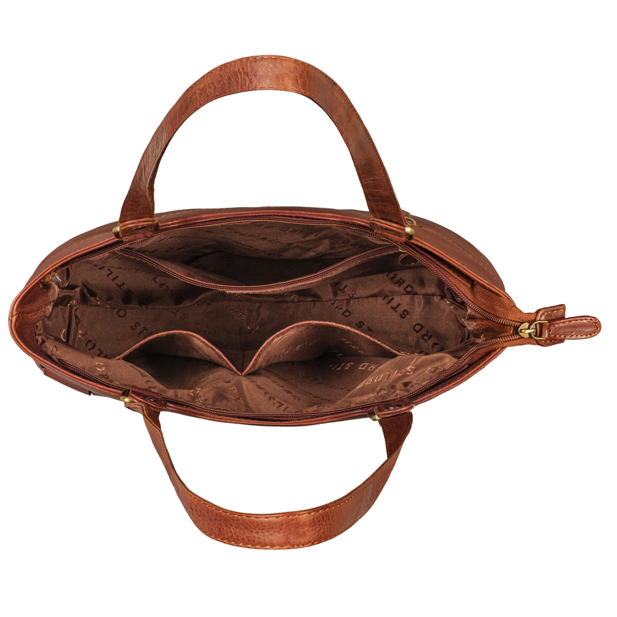Schultertasche Damen Leder geflochten cognac