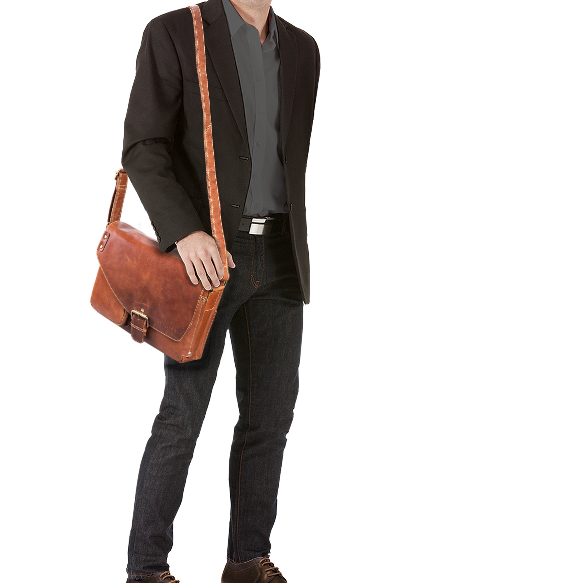 Messenger Bag Leder mittelgroß