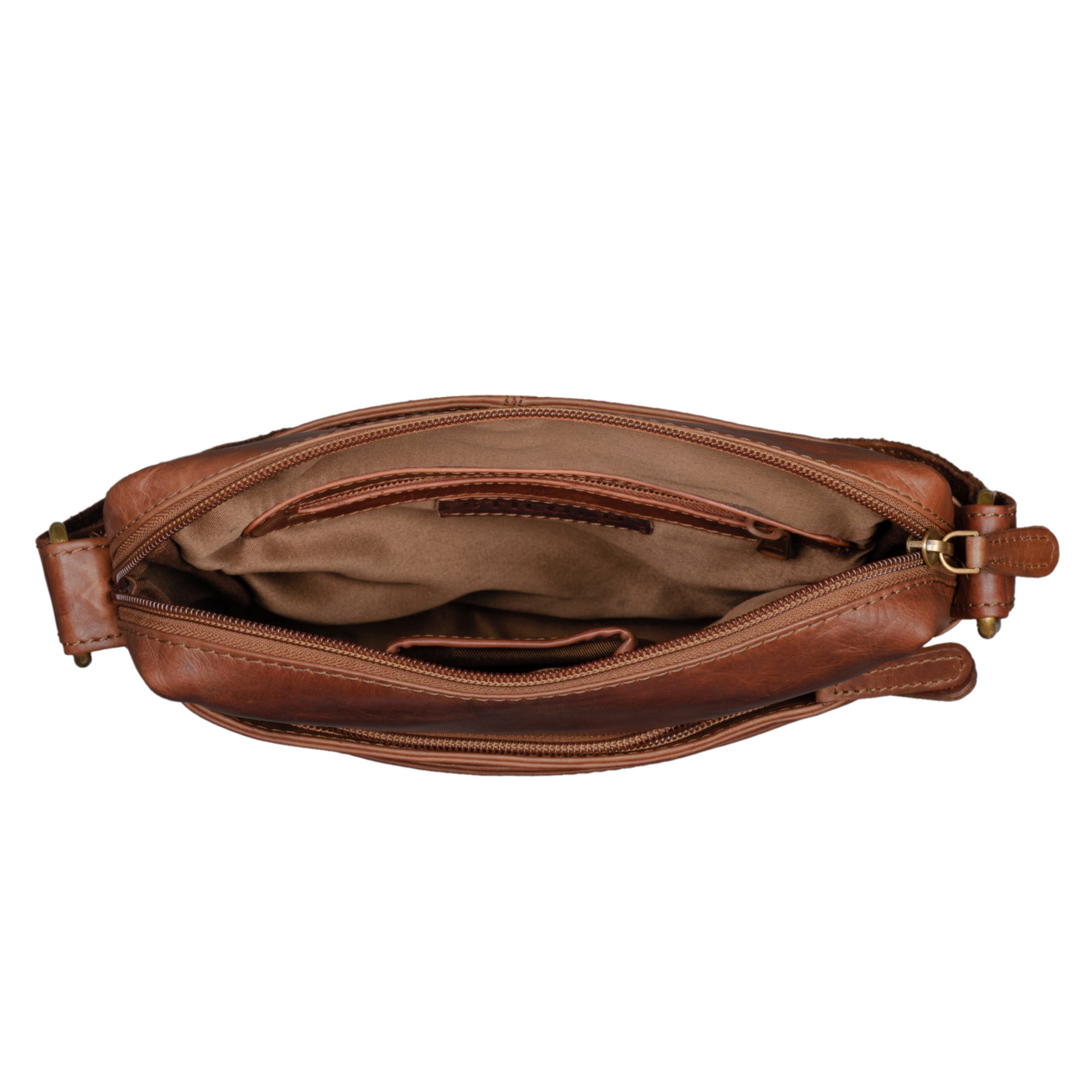 braune Schultertasche Vintage-Look