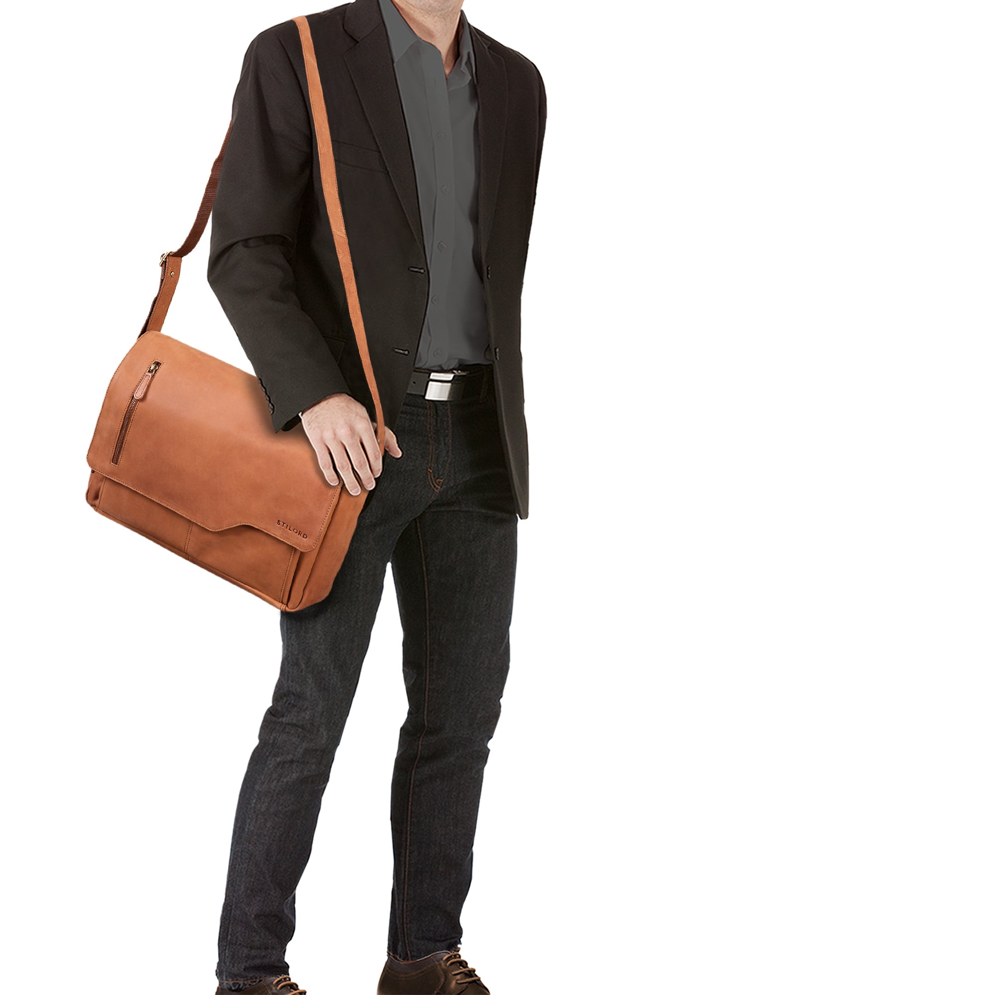 Leder Umhängetasche Herren Vintage braun