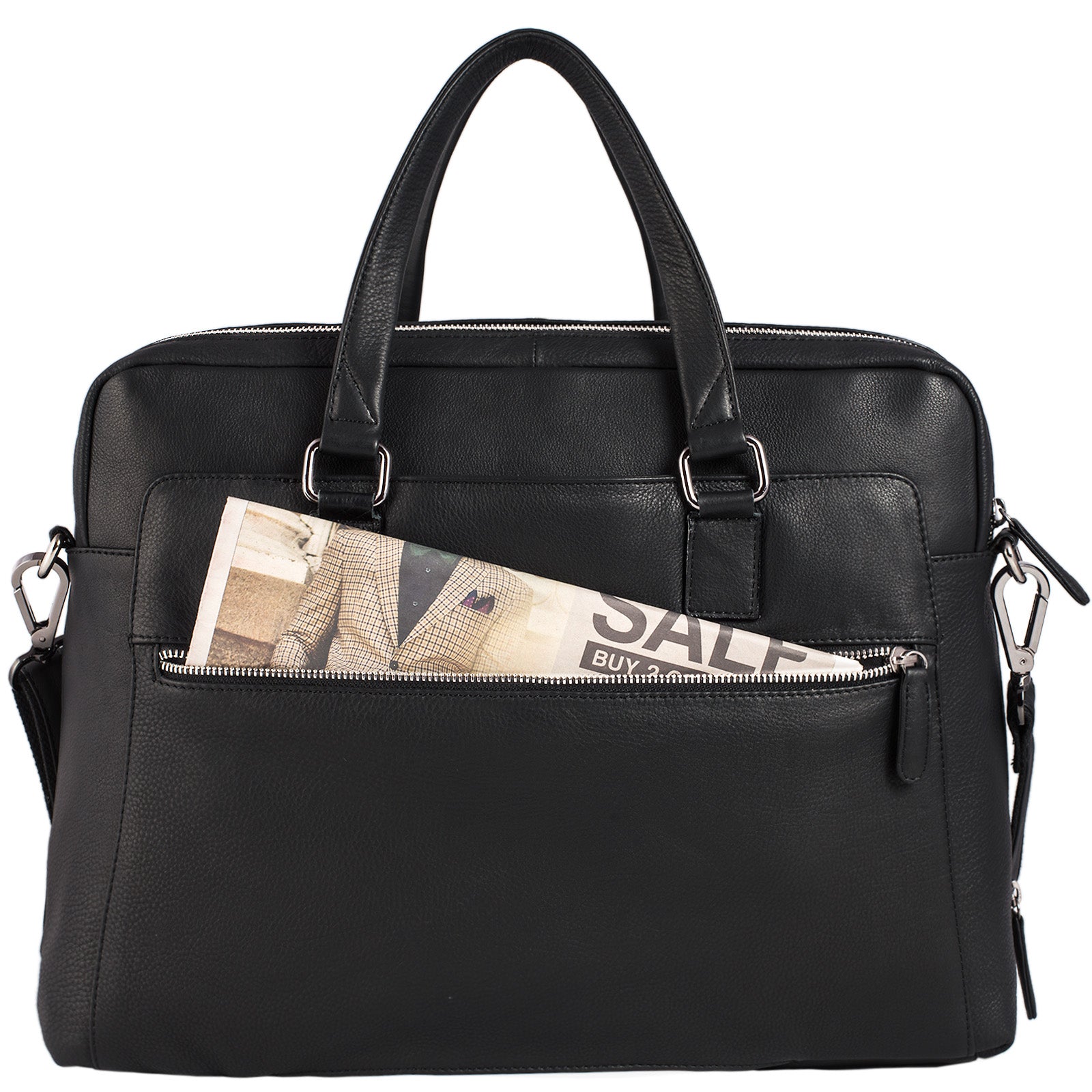 Elegante Business Ledertasche schwarz