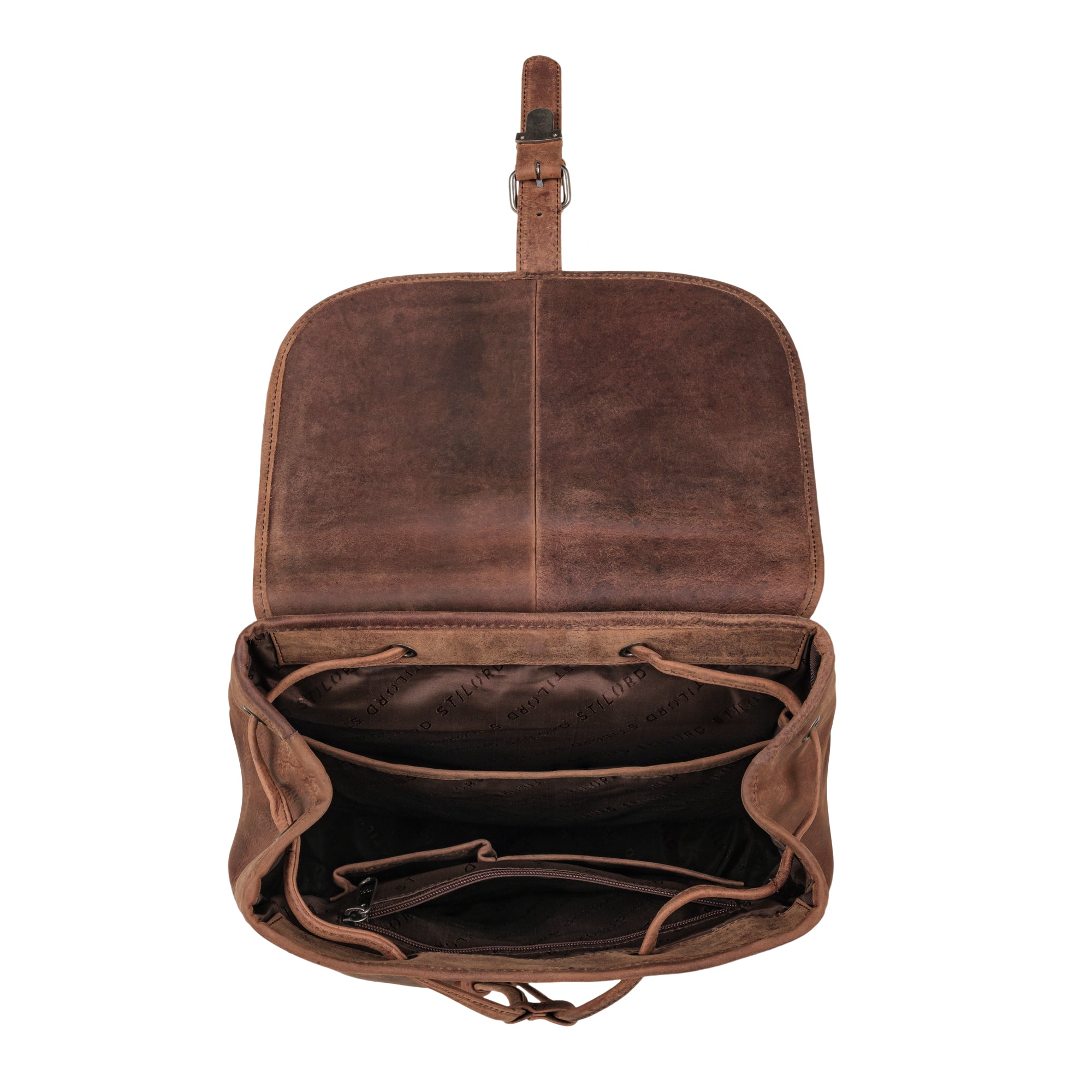 Rucksack groß Damen Leder braun
