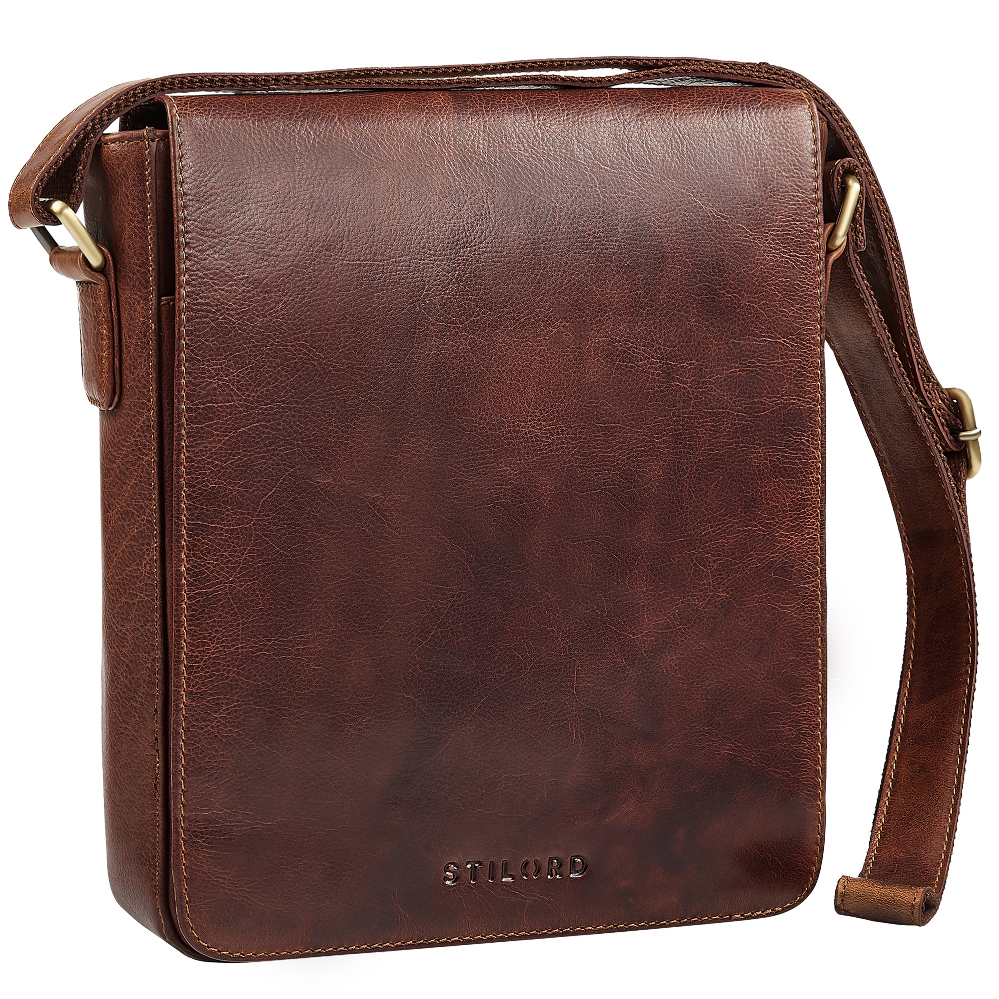 Umhängetasche Herren Leder cognac