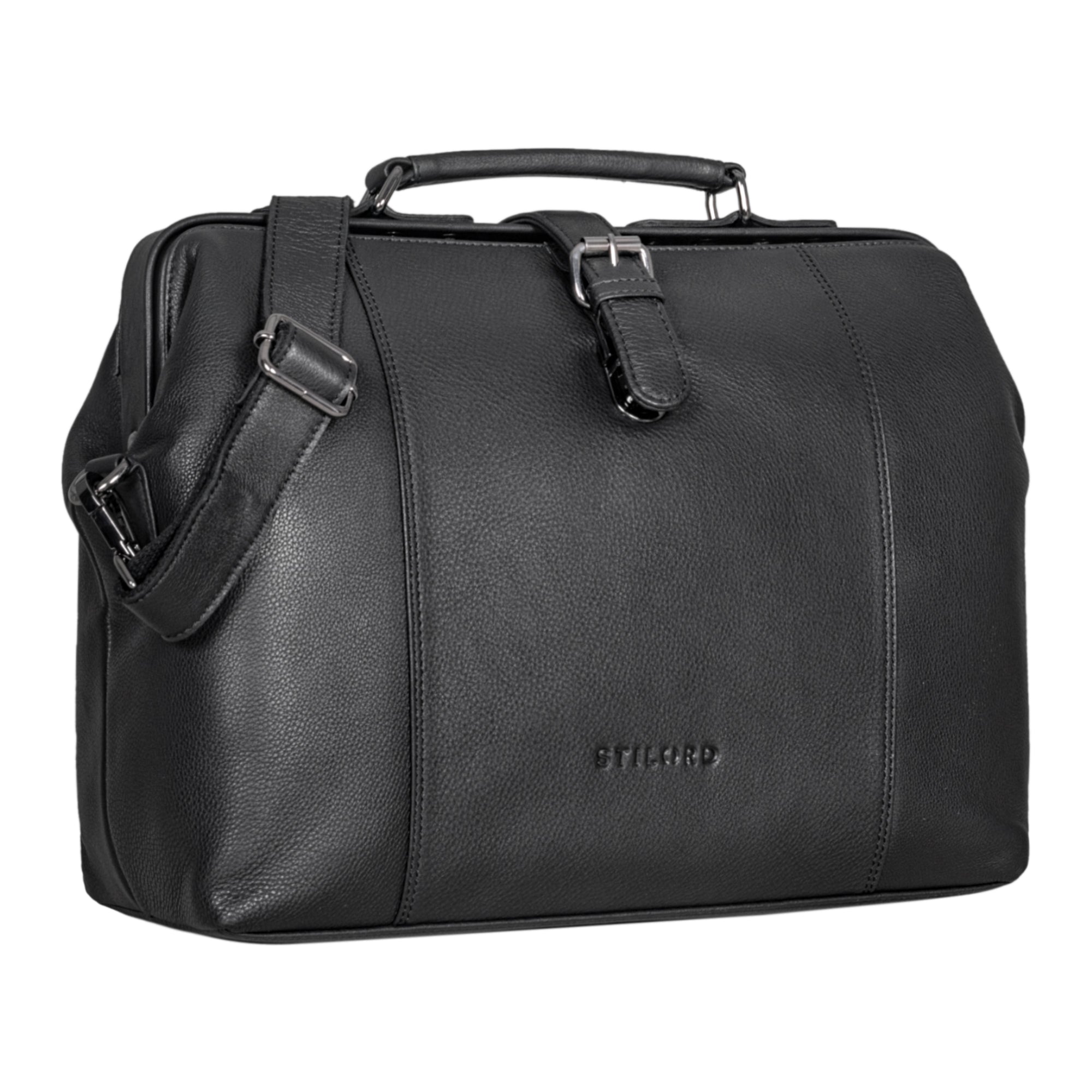 Antike Ledertasche schwarz Leder