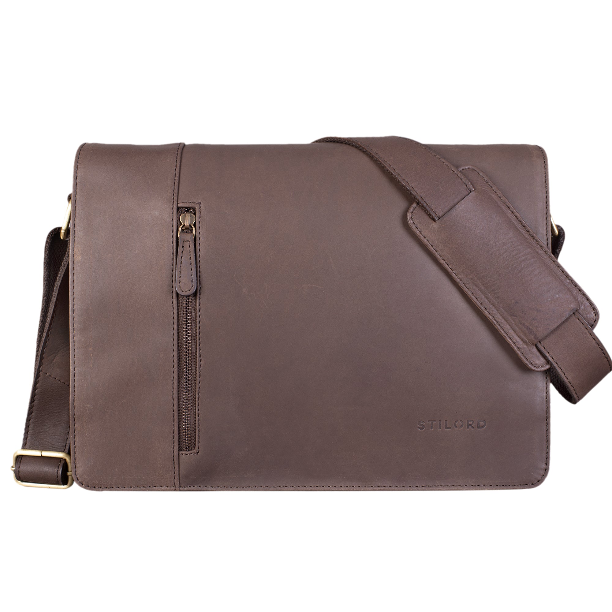 Elegante Umhängetasche Echtleder dunkelbraun